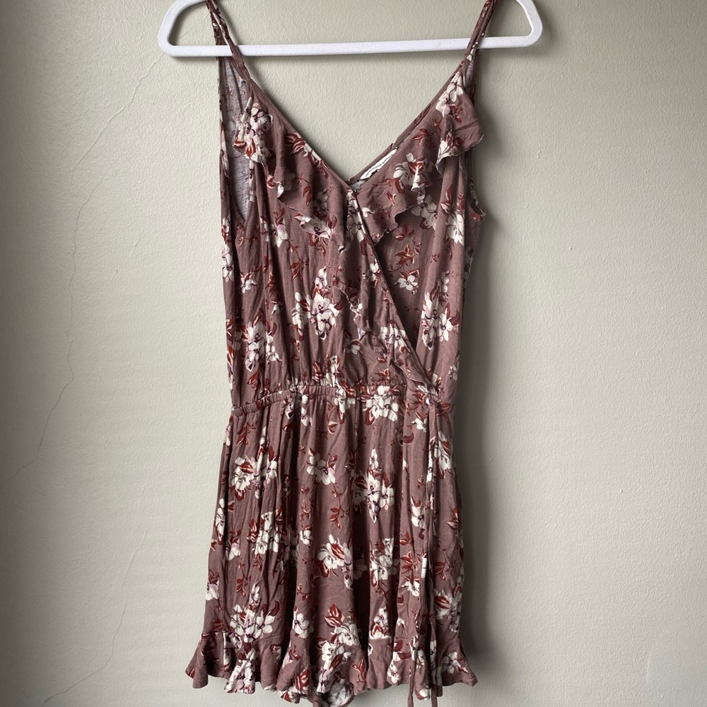 American Eagle Mauve Print Romper